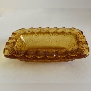 Vintage Amber colored glass Ashtray or Trinket dish